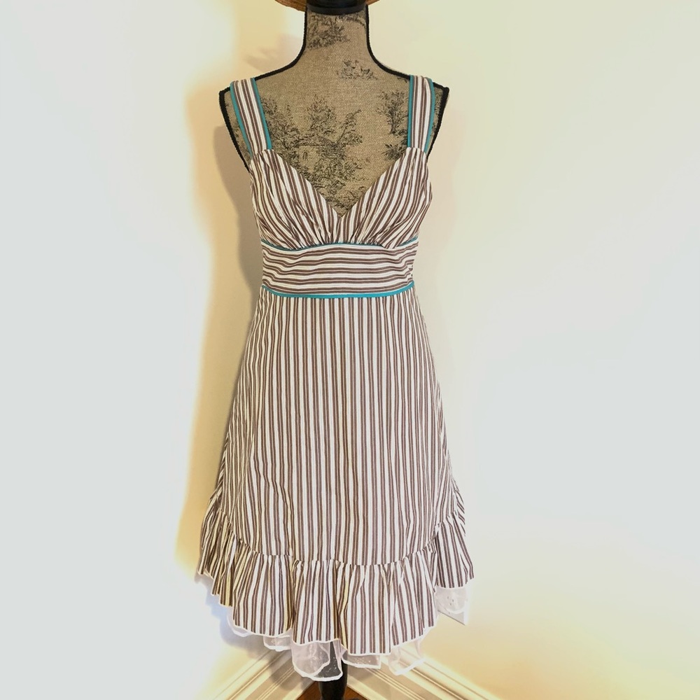 Women's Brown Stripe Summer Dress